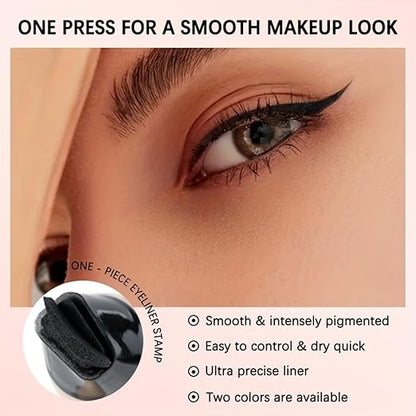 KickZu Dual Tip Eyeliner Stamp Pen - Waterproof, Quick-Dry, Long-Lasting & Smudge-Proof for Beginners, Natural l Look with Black Eye Liner, Easy to Use for Everyday & Special Occasions