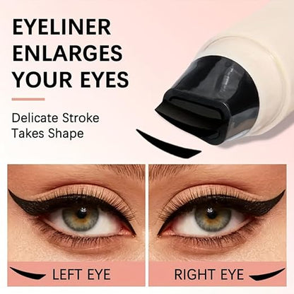 KickZu Dual Tip Eyeliner Stamp Pen - Waterproof, Quick-Dry, Long-Lasting & Smudge-Proof for Beginners, Natural l Look with Black Eye Liner, Easy to Use for Everyday & Special Occasions
